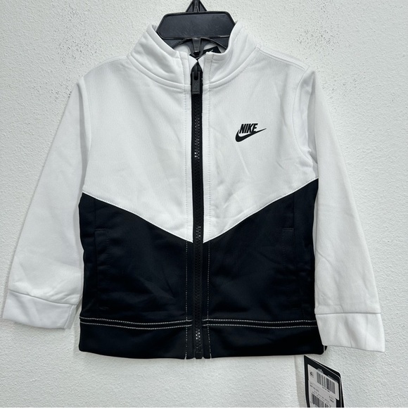 Nike 18 Month Full Zip Track Jacket White Black Logo NWT Casual Classic - Picture 1 of 5